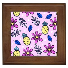 Flowers Purple Framed Tile by nateshop