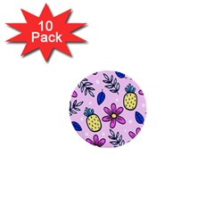 Flowers Purple 1  Mini Buttons (10 Pack)  by nateshop