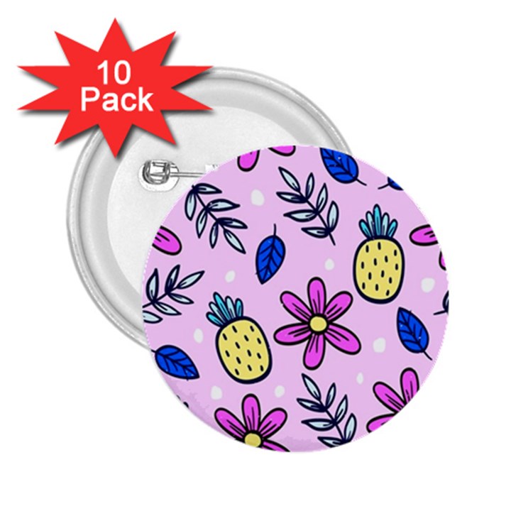 Flowers purple 2.25  Buttons (10 pack) 