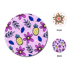 Flowers Purple Playing Cards Single Design (round) by nateshop