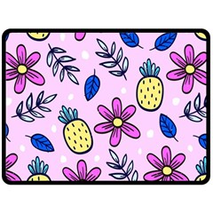 Flowers Purple Fleece Blanket (large)  by nateshop