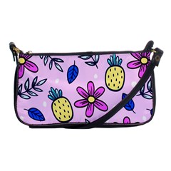 Flowers Purple Shoulder Clutch Bag by nateshop