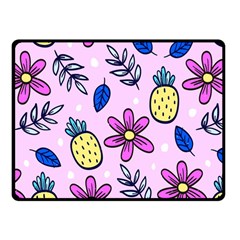 Flowers Purple Double Sided Fleece Blanket (small)  by nateshop