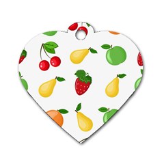 Fruits Dog Tag Heart (two Sides) by nateshop