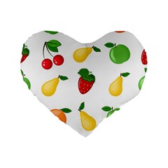 Fruits Standard 16  Premium Flano Heart Shape Cushions by nateshop