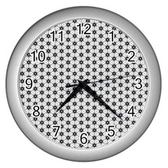 Gray Motif Wall Clock (silver) by nateshop