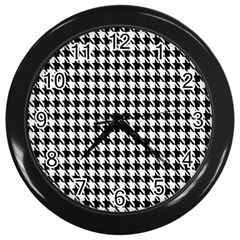 Houndstooth Wall Clock (black) by nateshop