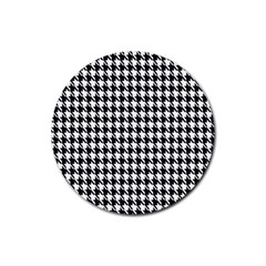 Houndstooth Rubber Round Coaster (4 Pack) by nateshop