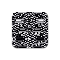 Grid Rubber Square Coaster (4 Pack) by nateshop