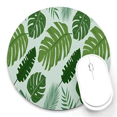 Leaves Round Mousepads by nateshop