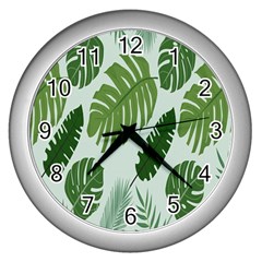 Leaves Wall Clock (silver) by nateshop