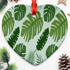 Leaves Heart Ornament (two Sides) by nateshop