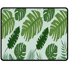 Leaves Double Sided Fleece Blanket (medium)  by nateshop