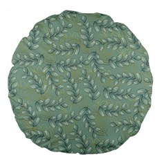 Leaves-pattern Large 18  Premium Flano Round Cushions by nateshop