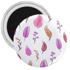 Leaves-pink 3  Magnets