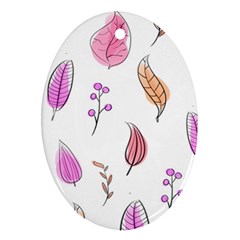 Leaves-pink Ornament (Oval)