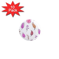 Leaves-pink 1  Mini Magnet (10 pack) 