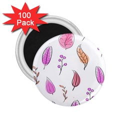 Leaves-pink 2.25  Magnets (100 pack) 