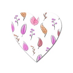 Leaves-pink Heart Magnet by nateshop