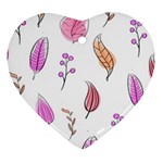 Leaves-pink Ornament (Heart) Front