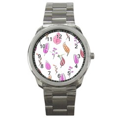 Leaves-pink Sport Metal Watch