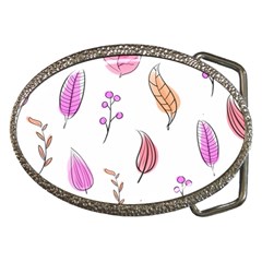 Leaves-pink Belt Buckles by nateshop