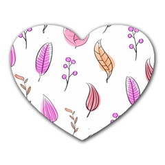 Leaves-pink Heart Mousepads