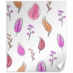 Leaves-pink Canvas 8  X 10  by nateshop