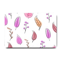 Leaves-pink Small Doormat  by nateshop