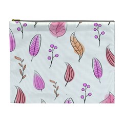 Leaves-pink Cosmetic Bag (XL)