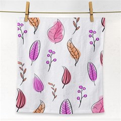 Leaves-pink Face Towel by nateshop