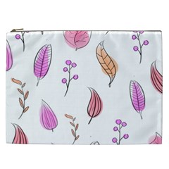 Leaves-pink Cosmetic Bag (XXL)