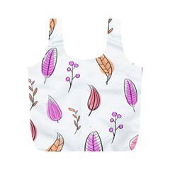 Leaves-pink Full Print Recycle Bag (M)