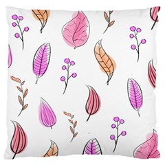 Leaves-pink Standard Flano Cushion Case (One Side)