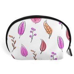 Leaves-pink Accessory Pouch (large) by nateshop