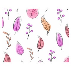 Leaves-pink Double Sided Flano Blanket (medium)  by nateshop