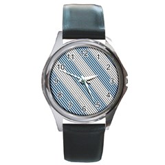 Lines Round Metal Watch