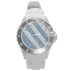 Lines Round Plastic Sport Watch (L)