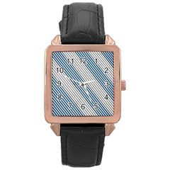 Lines Rose Gold Leather Watch 