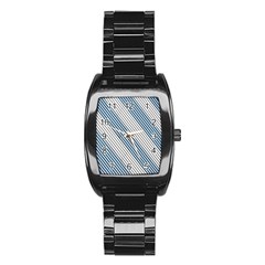 Lines Stainless Steel Barrel Watch