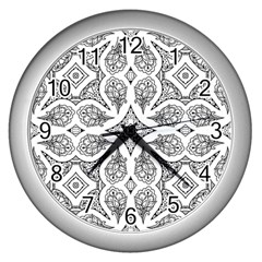 Mandala Wall Clock (silver)