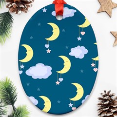 Moon Oval Ornament (two Sides) by nateshop