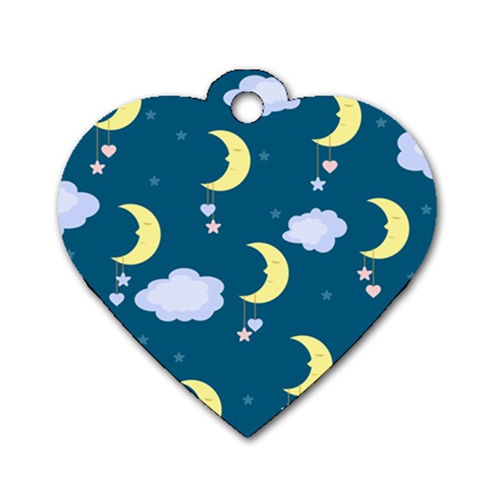 Moon Dog Tag Heart (Two Sides)