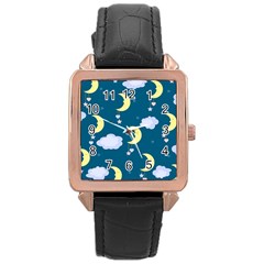 Moon Rose Gold Leather Watch  by nateshop