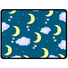 Moon Double Sided Fleece Blanket (large)  by nateshop