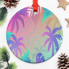 Palm-trees Ornament (round) by nateshop