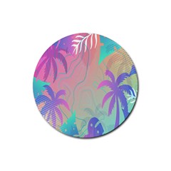 Palm-trees Rubber Coaster (round) by nateshop