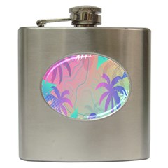 Palm-trees Hip Flask (6 Oz) by nateshop