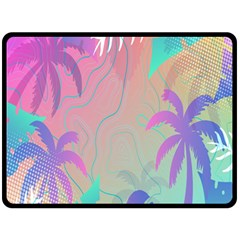 Palm-trees Double Sided Fleece Blanket (large)  by nateshop