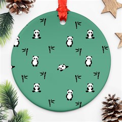 Pandas Round Ornament (two Sides) by nateshop